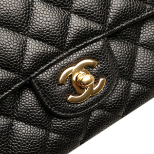 Chanel Classic Medium Double Flap Black Caviar Gold