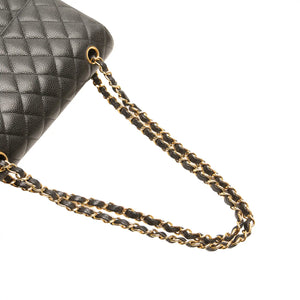 Chanel Classic Medium Double Flap Black Caviar Gold