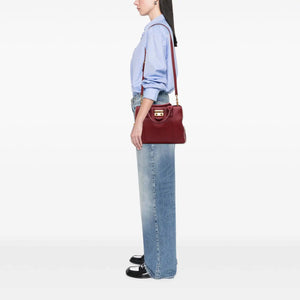 Miu Miu Madras Handbag Red Leather
