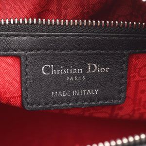 Dior Lady Dior Medium Black Cannage Lambskin Silver