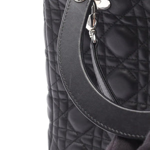Dior Lady Dior Medium Black Cannage Lambskin Silver