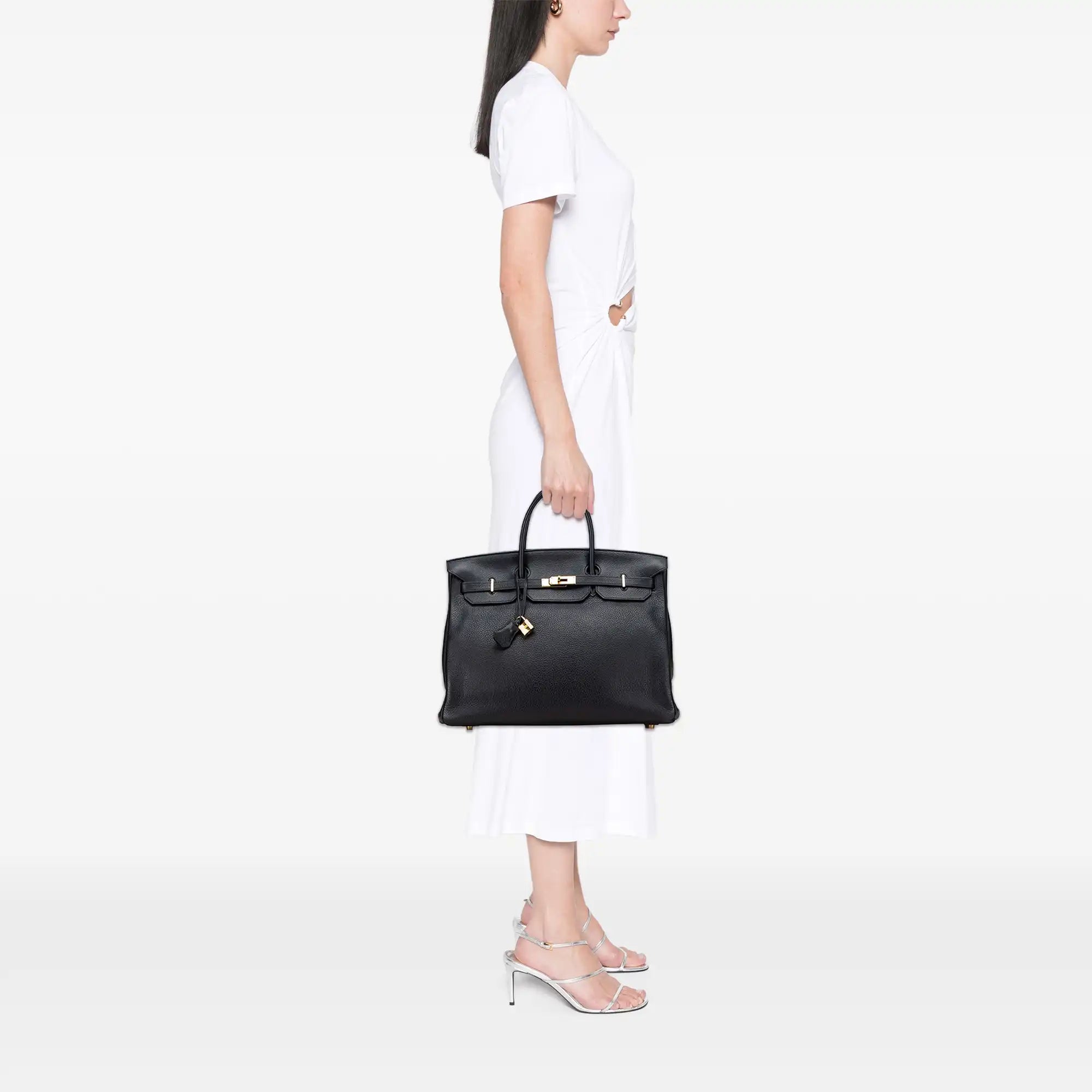 Hermès Birkin Retourne 40 Black Clemence Palladium