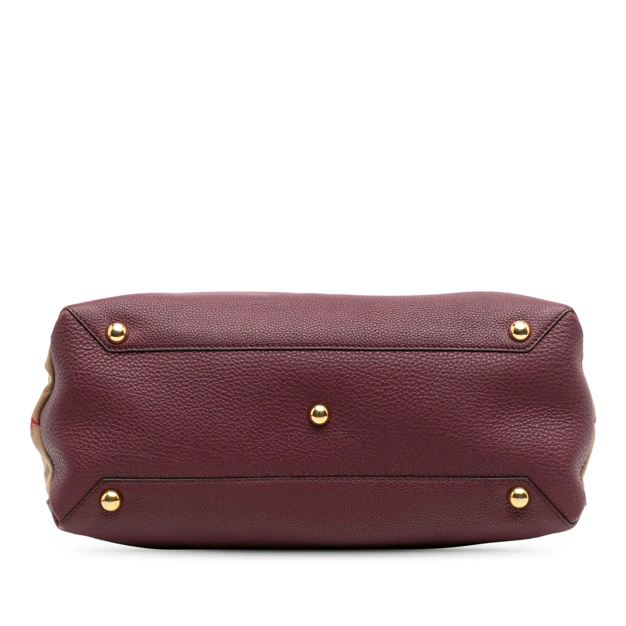 Burberry Banner Burgundy Medium House Check Leather