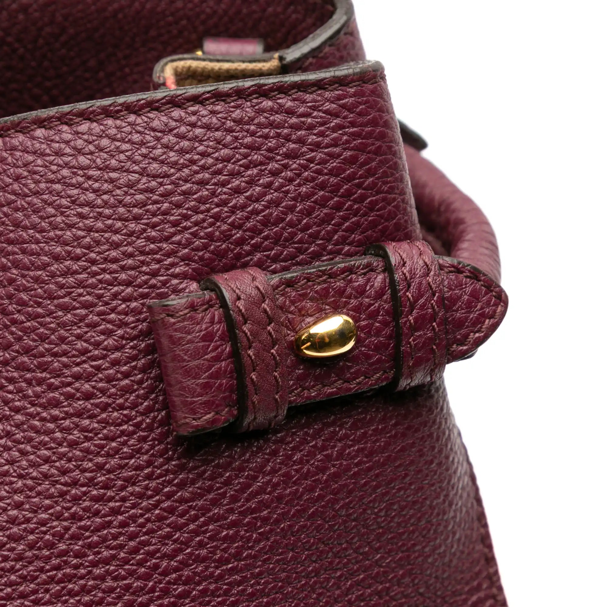 Burberry Banner Burgundy Medium House Check Leather