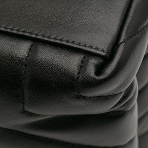 Yves Saint Laurent Loulou Medium Black Quilted Leather Silver