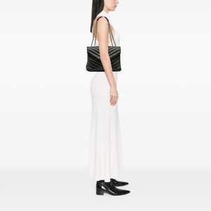 Yves Saint Laurent Loulou Medium Black Quilted Leather Silver