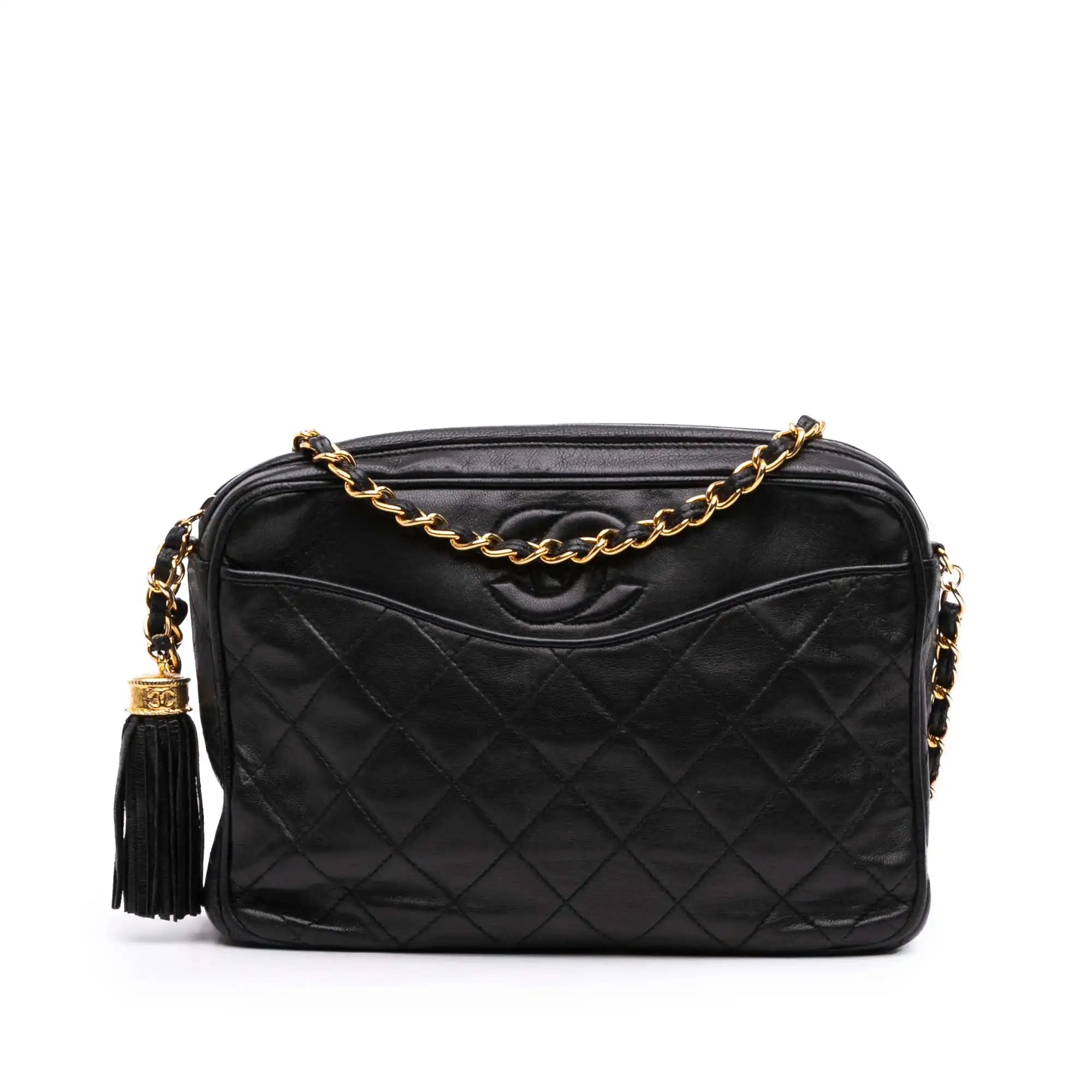 Chanel Camera Bag Small Black Lambskin Gold
