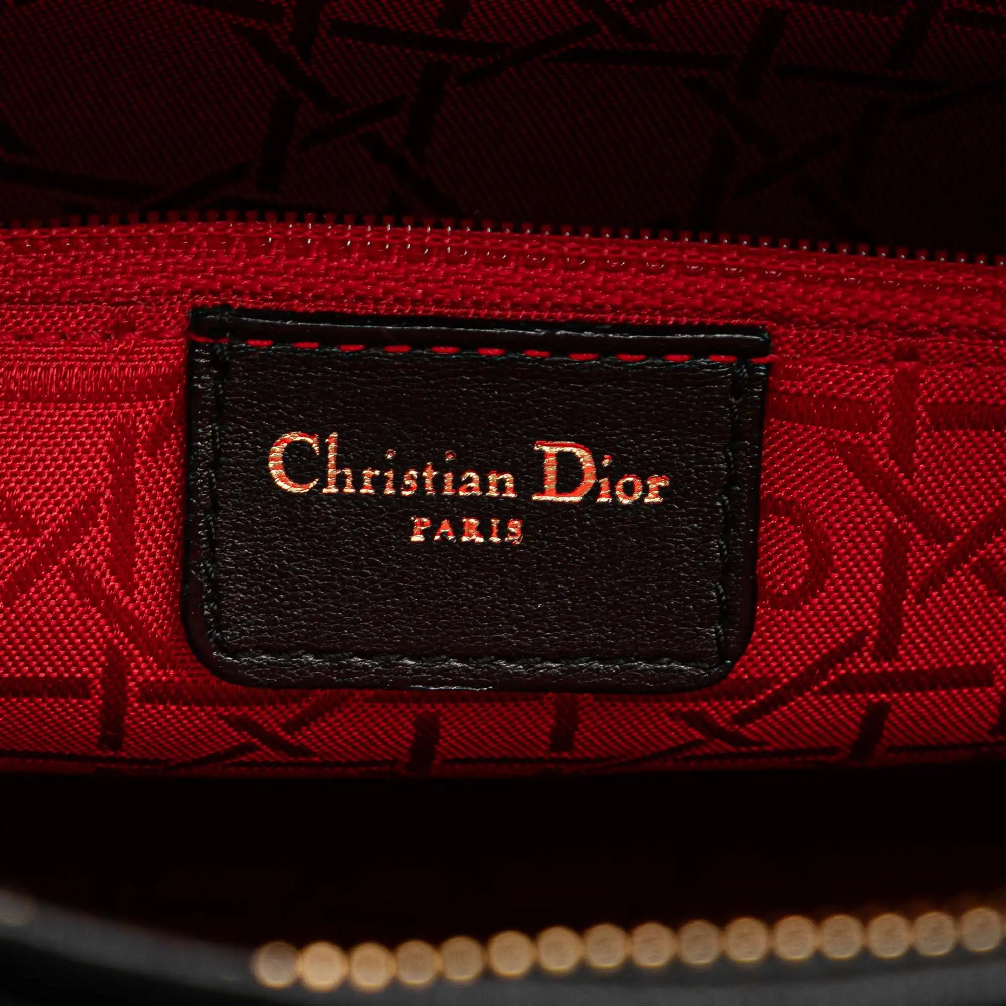 Dior Lady Dior Large Black Cannage Lambskin Gold