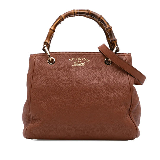 Gucci Bamboo Shopper Small Brown Leather