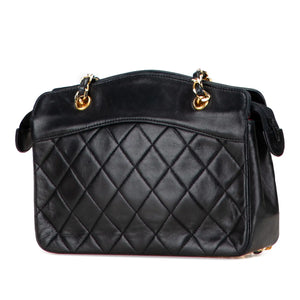Chanel Handbag Small Black Lambskin Gold