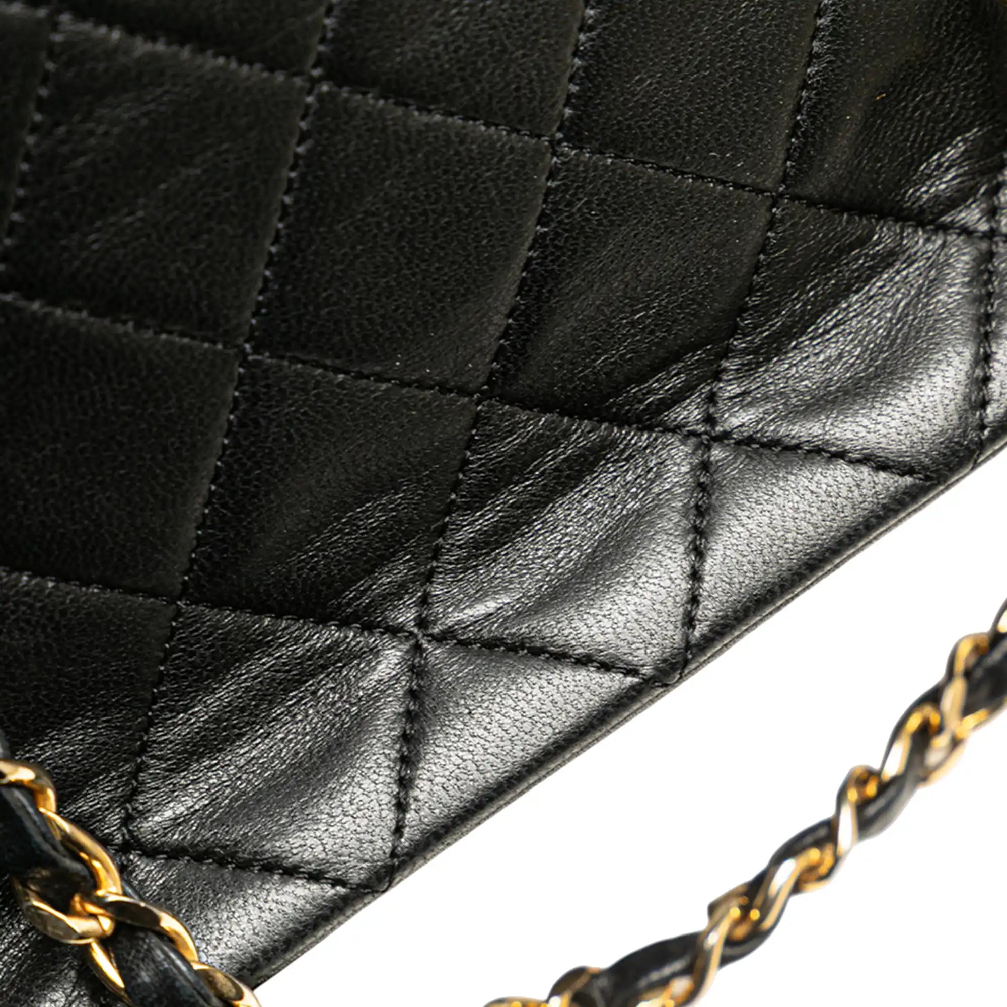 Chanel Handbag Small Black Lambskin Gold