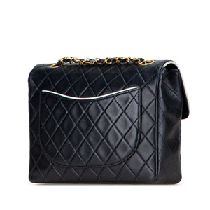 Chanel Classic Piping Single Flap Bicolor Lambskin Gold