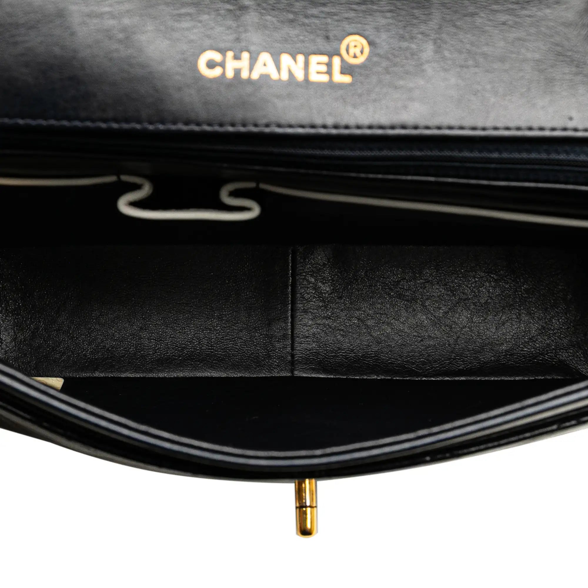 Chanel Classic Piping Single Flap Bicolor Lambskin Gold