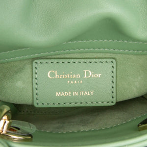 Dior Lady Dior Micro Pastel Green Cannage Lambskin Gold