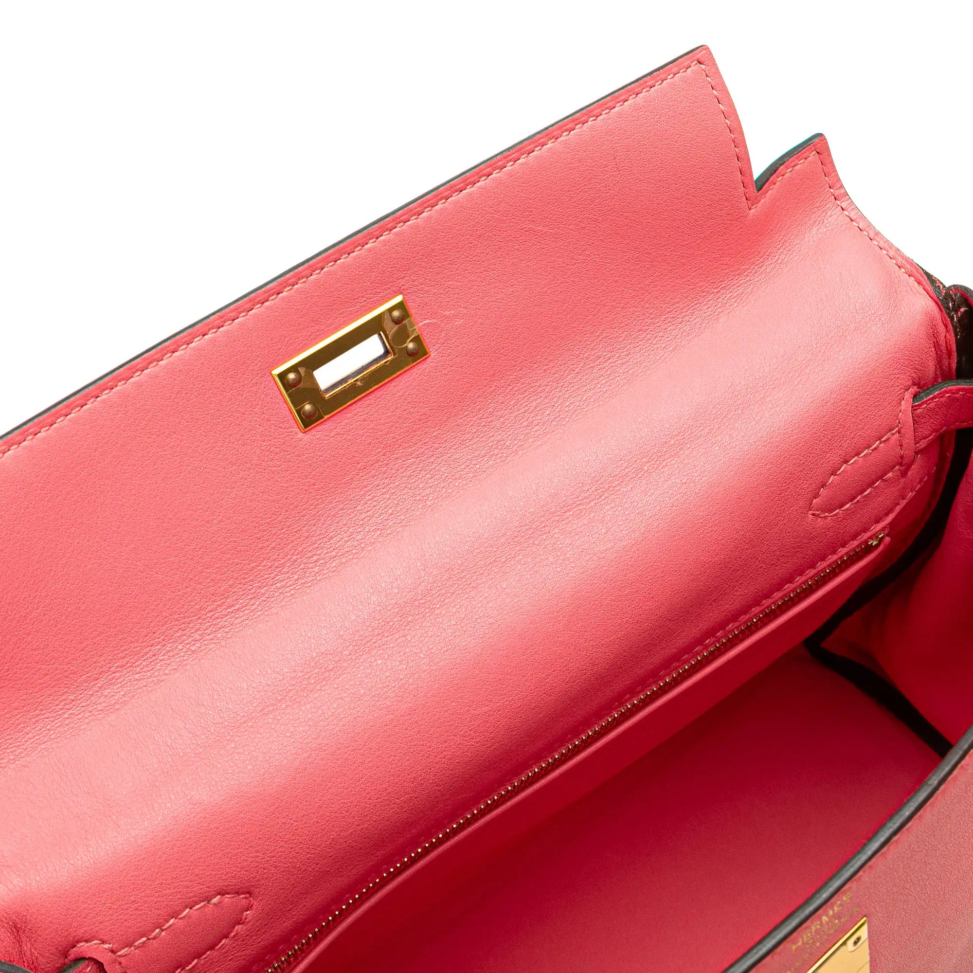 Hermès Kelly Retourne 25 Pink Swift Gold