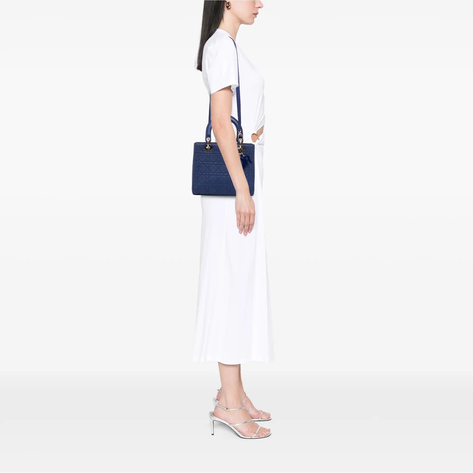 Dior Lady Dior Medium Blue Ultra Matte Cannage Calfskin