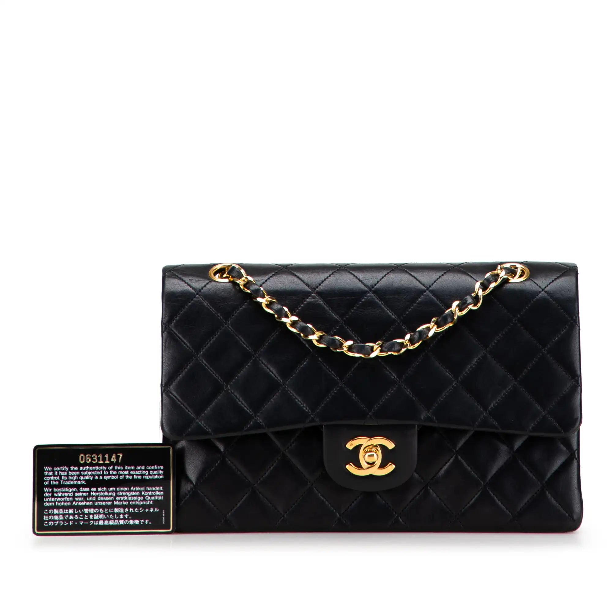Chanel Classic Double Flap Medium Black Lambskin Gold