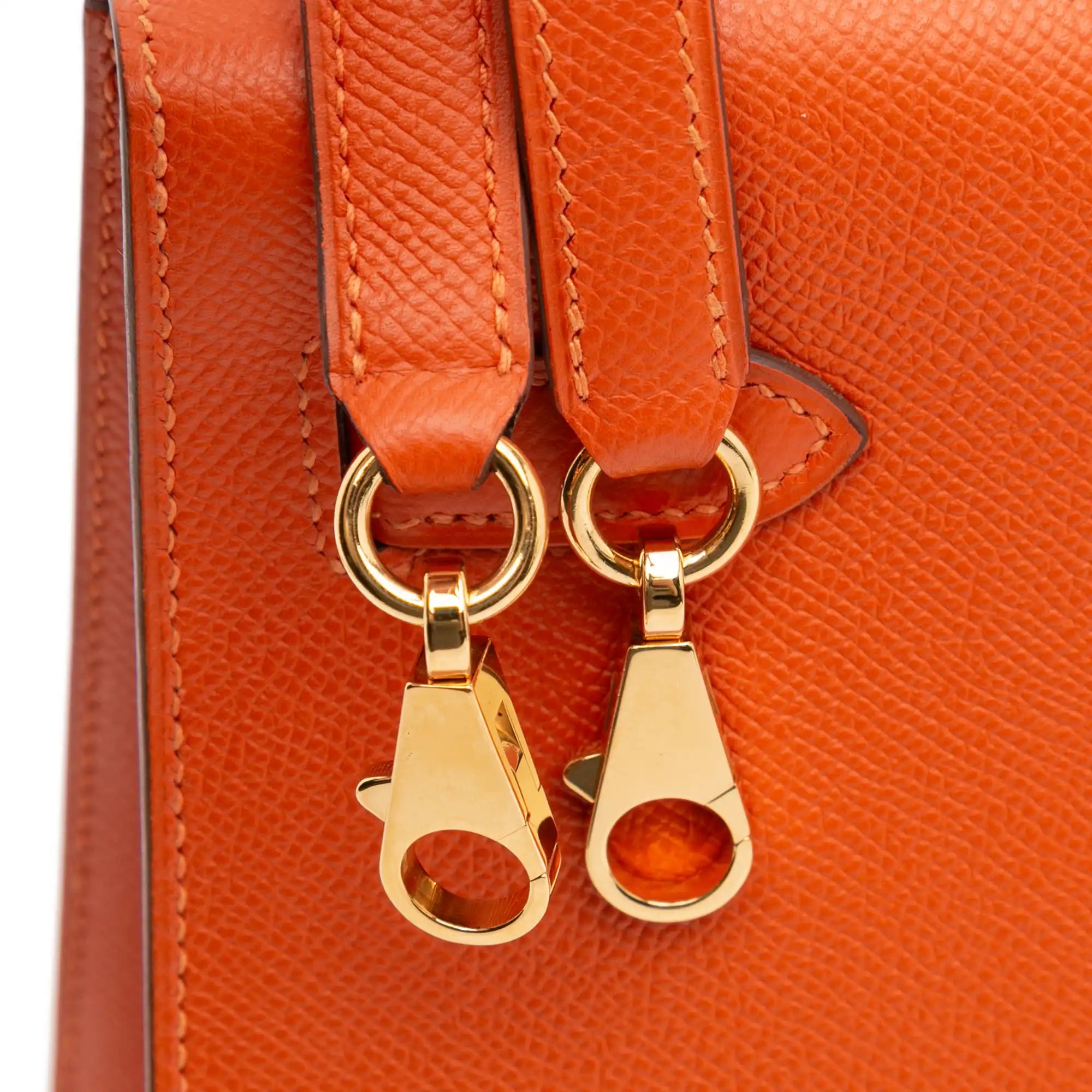 Hermès Kelly Sellier 32 Orange Epsom Gold