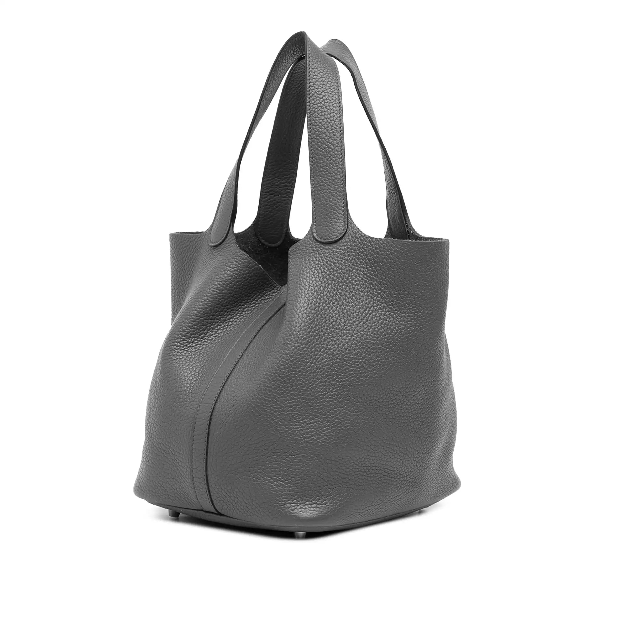 Hermès Picotin Lock 22 Grey Clemence Silver