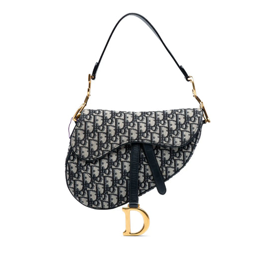 Dior Saddle Bag Blue Oblique Canvas