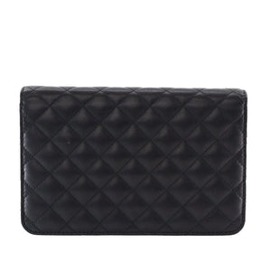 Chanel WOC Black Diamond Lambskin Silver