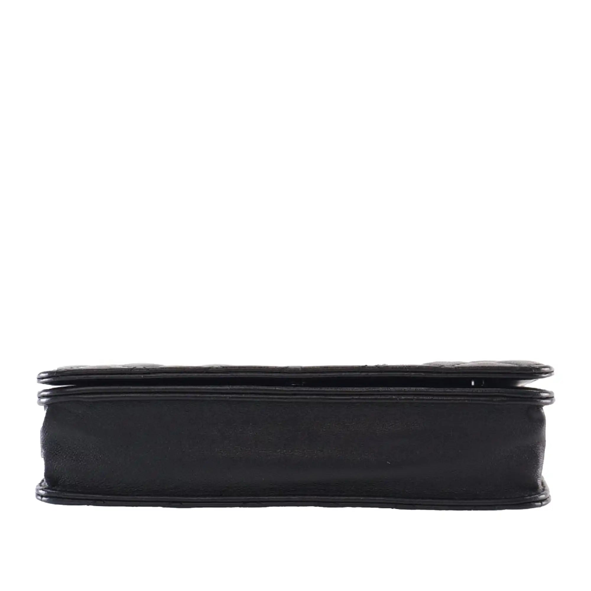 Chanel WOC Black Diamond Lambskin Silver