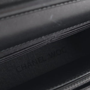 Chanel WOC Black Diamond Lambskin Silver