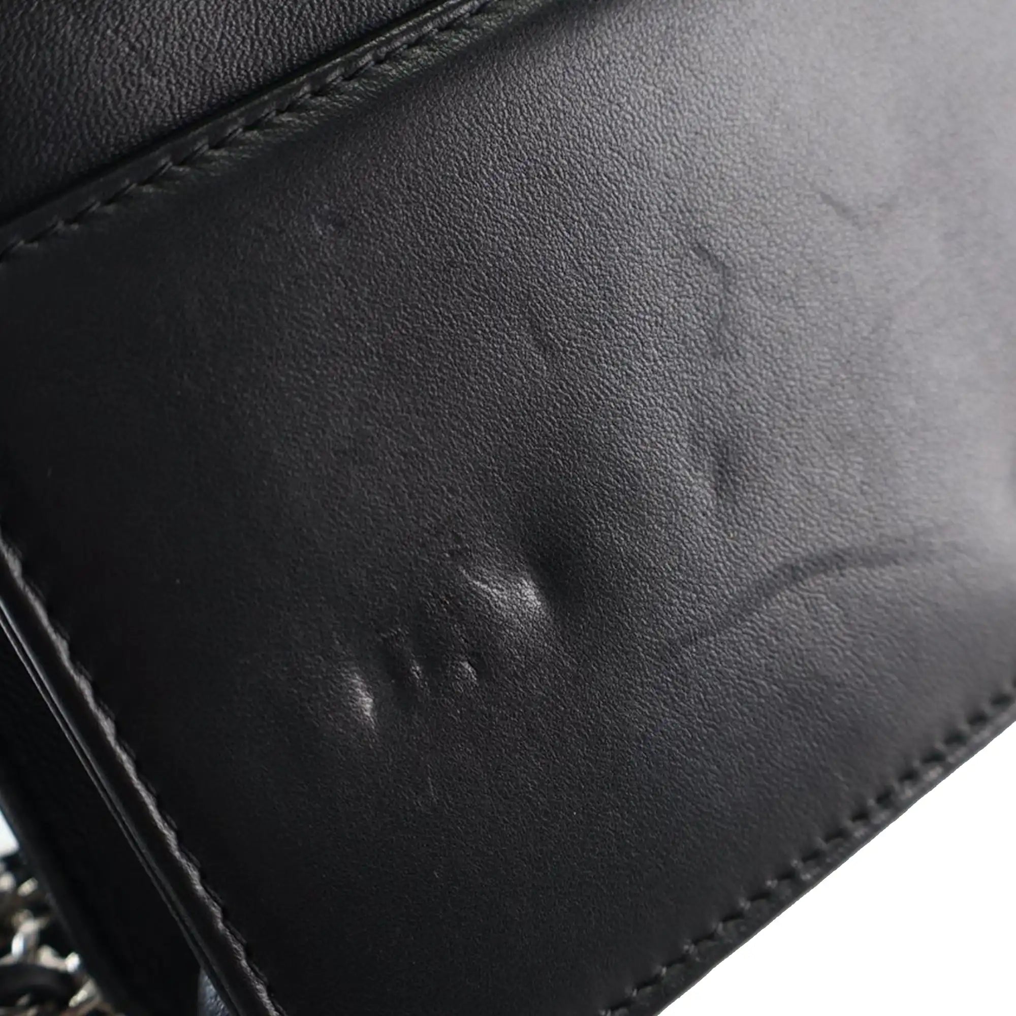 Chanel WOC Black Diamond Lambskin Silver