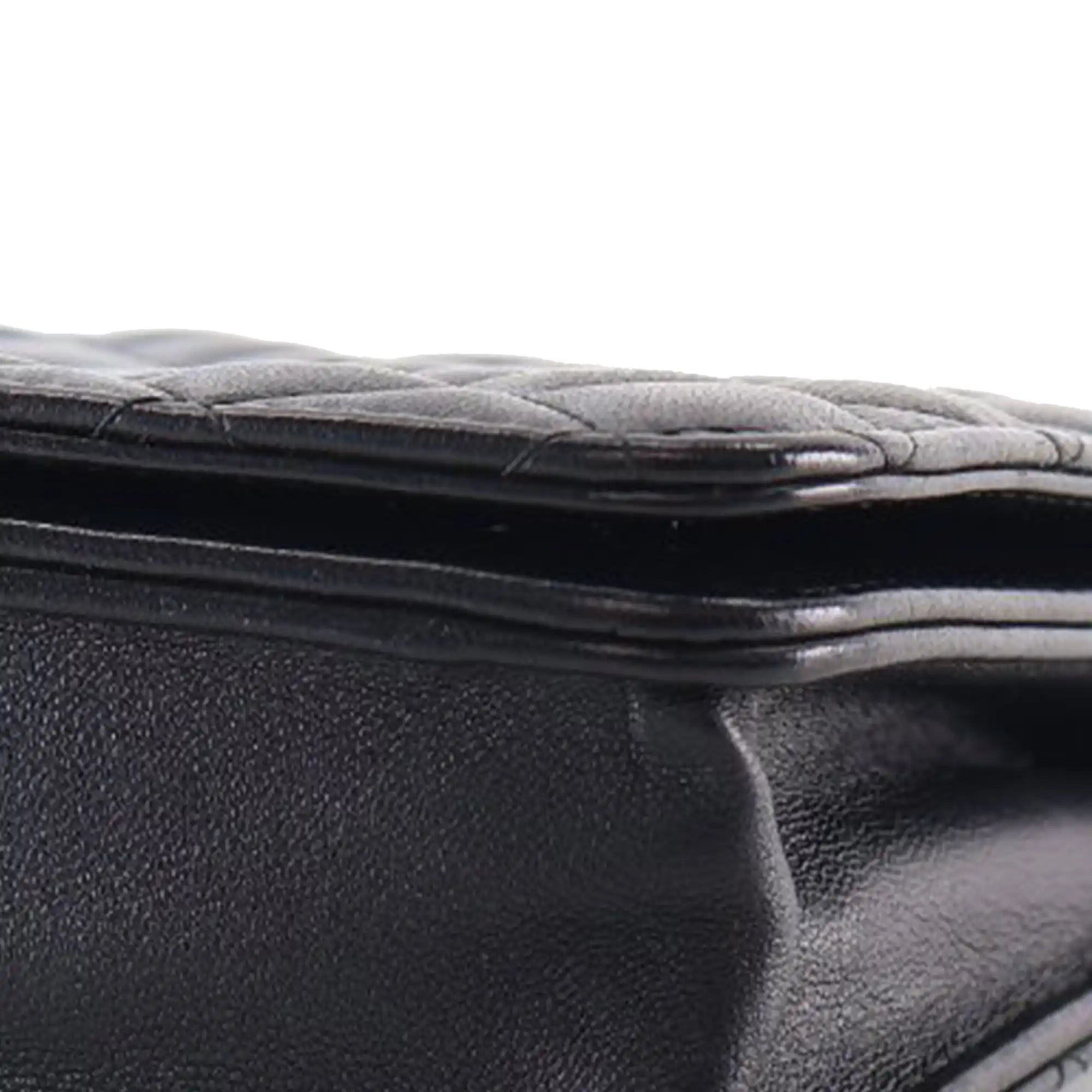 Chanel WOC Black Diamond Lambskin Silver