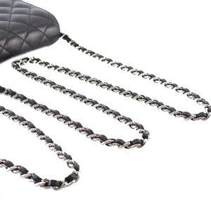 Chanel WOC Black Diamond Lambskin Silver