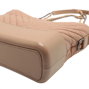 Chanel Gabrielle Hobo Medium Brown Chevron Aged Calfskin