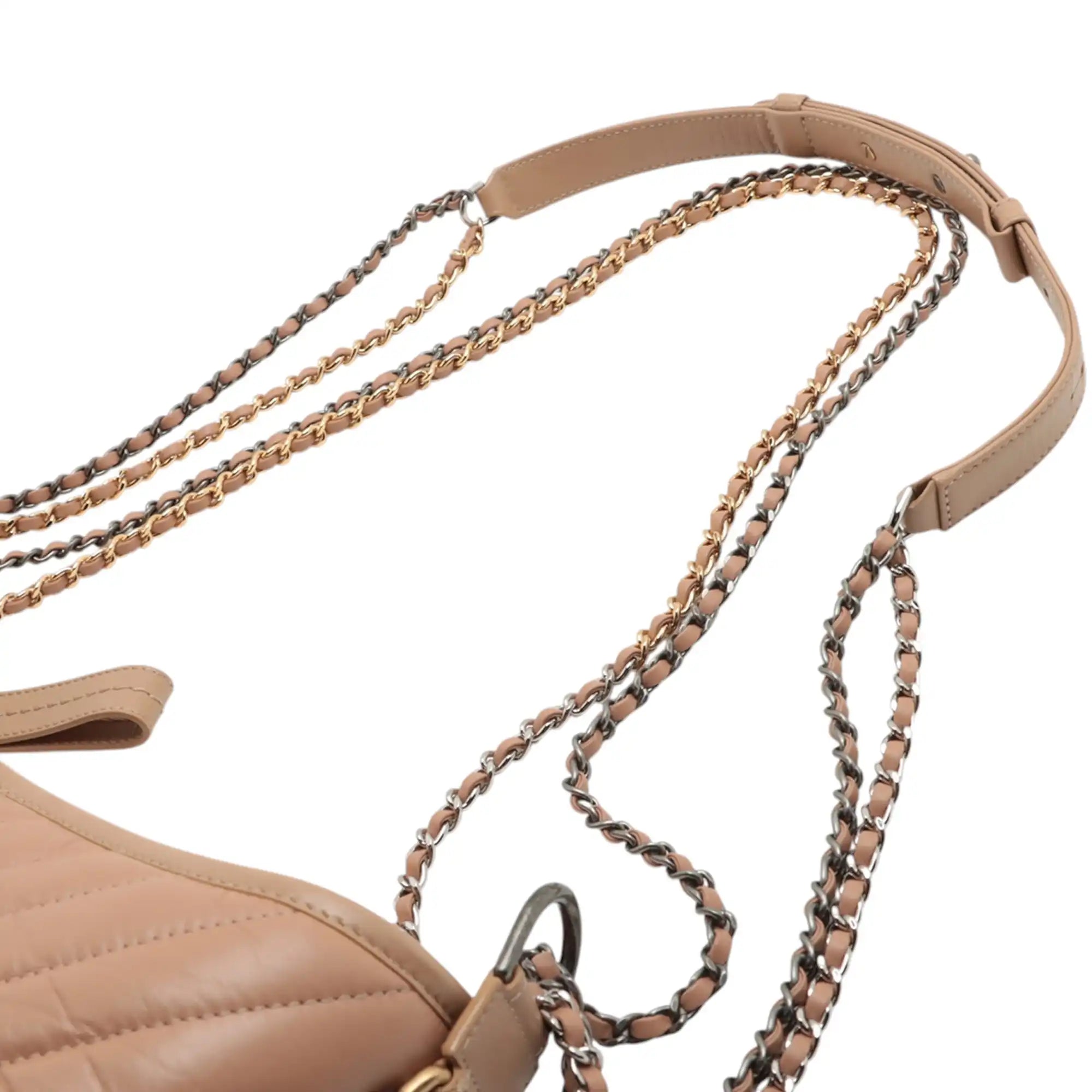 Chanel Gabrielle Hobo Medium Brown Chevron Aged Calfskin