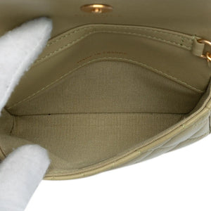 Chanel Coco Hearts Clutch with Chain Green Lambskin Gold