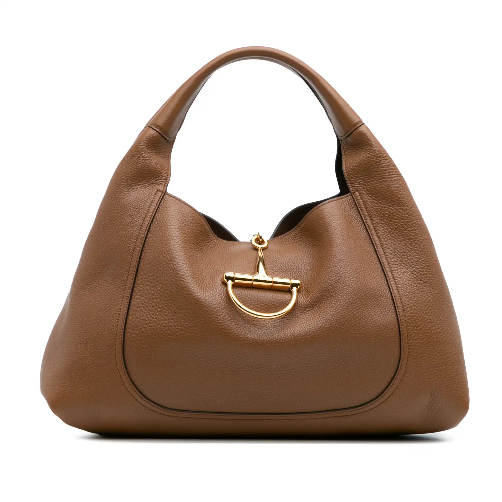 Gucci Softbid Hobo Brown Maxi Grained Calfskin