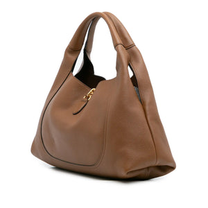 Gucci Softbid Hobo Brown Maxi Grained Calfskin