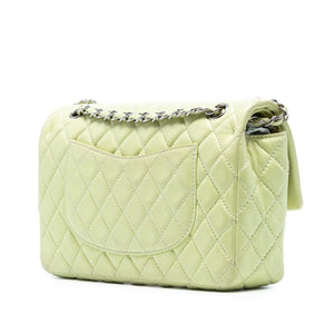 Chanel Classic Double Flap Medium Green Lambskin Silver