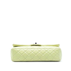 Chanel Classic Double Flap Medium Green Lambskin Silver