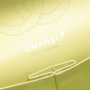 Chanel Classic Double Flap Medium Green Lambskin Silver