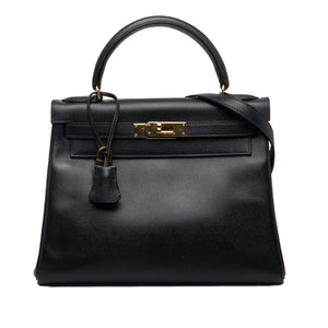 Hermès Kelly Retourne 28 Black Courchevel