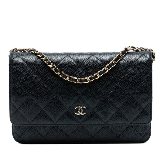 Chanel WOC Black Caviar Silver