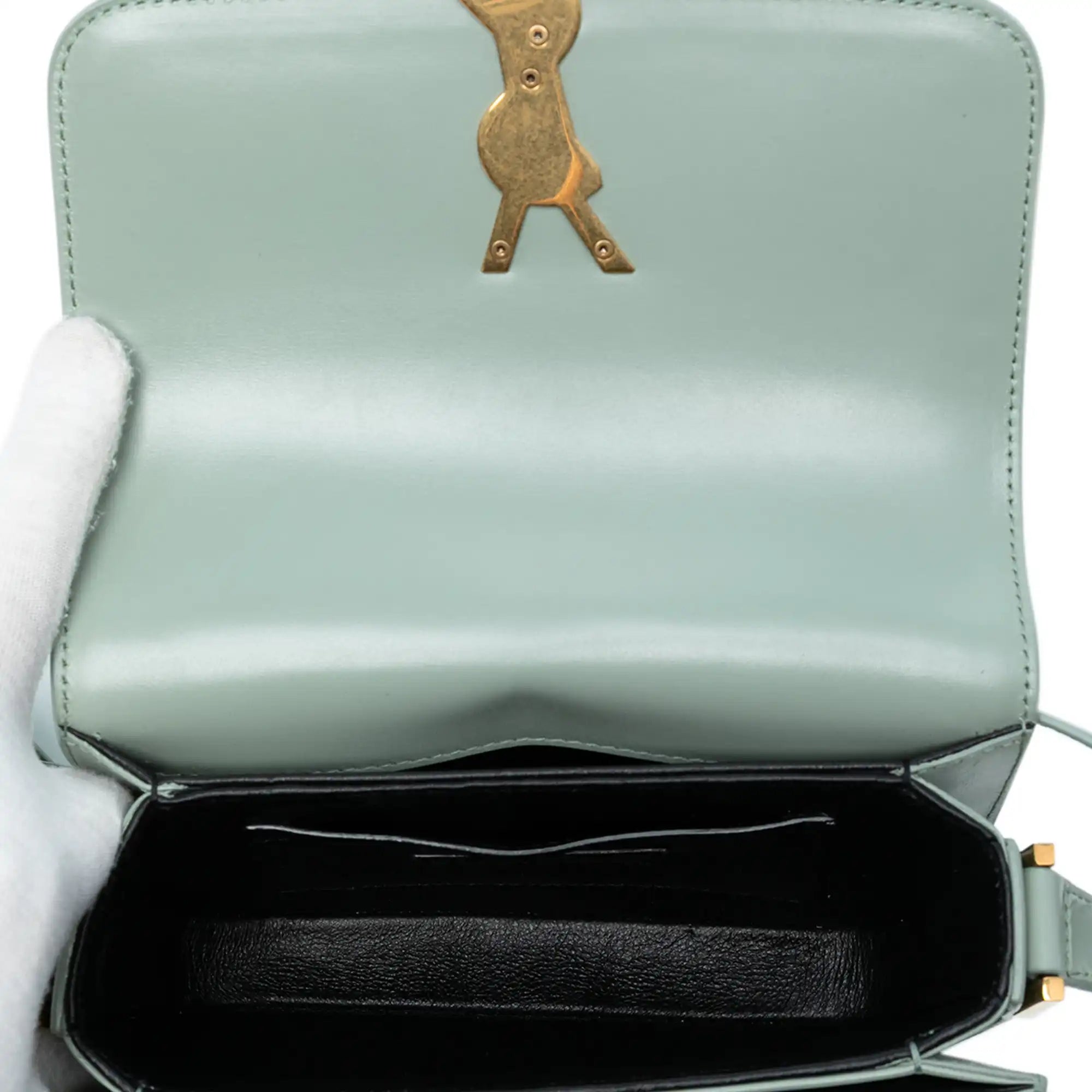Yves Saint Laurent Solferino Small Blue Leather