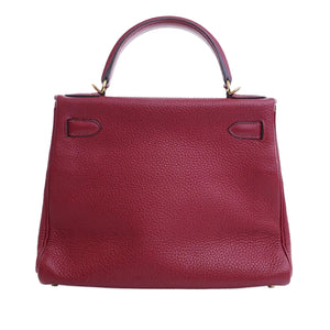 Hermès Kelly Retourne 28 Rouge Grenat Togo