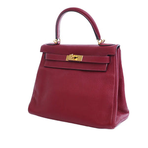 Hermès Kelly Retourne 28 Rouge Grenat Togo