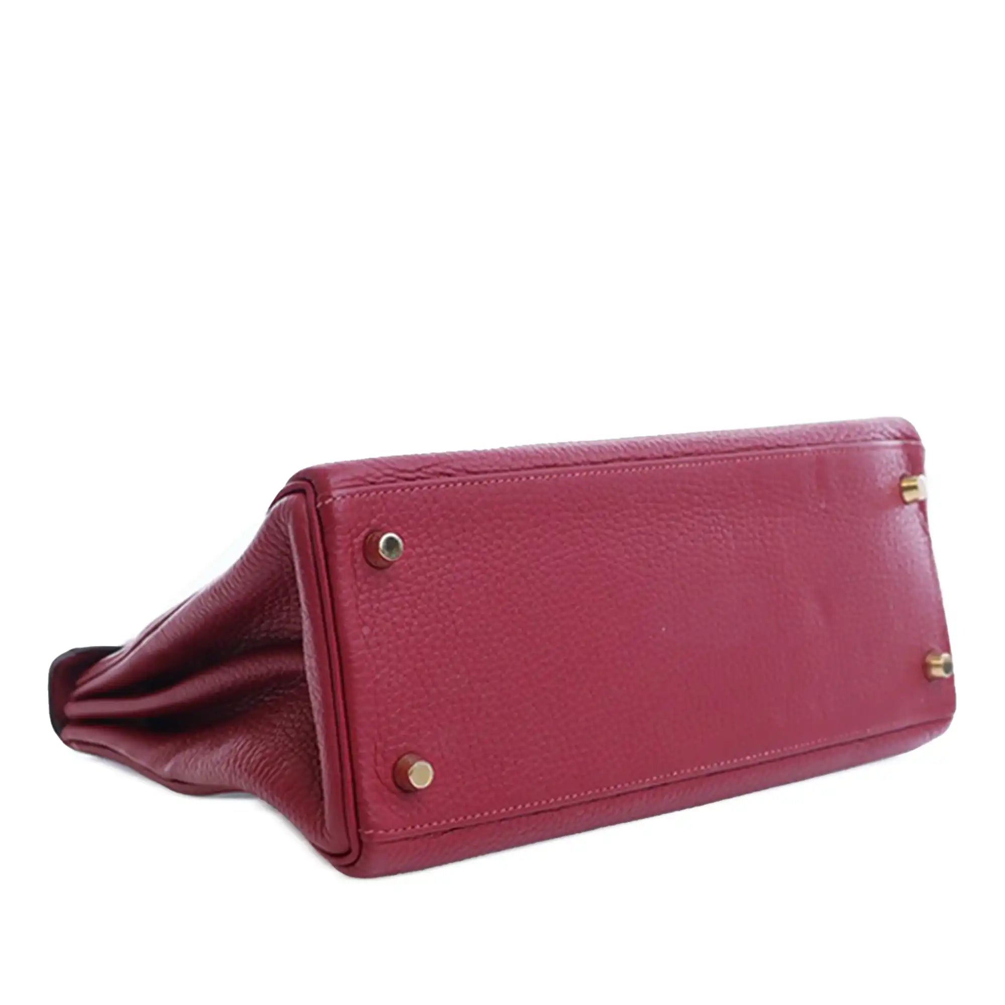 Hermès Kelly Retourne 28 Rouge Grenat Togo