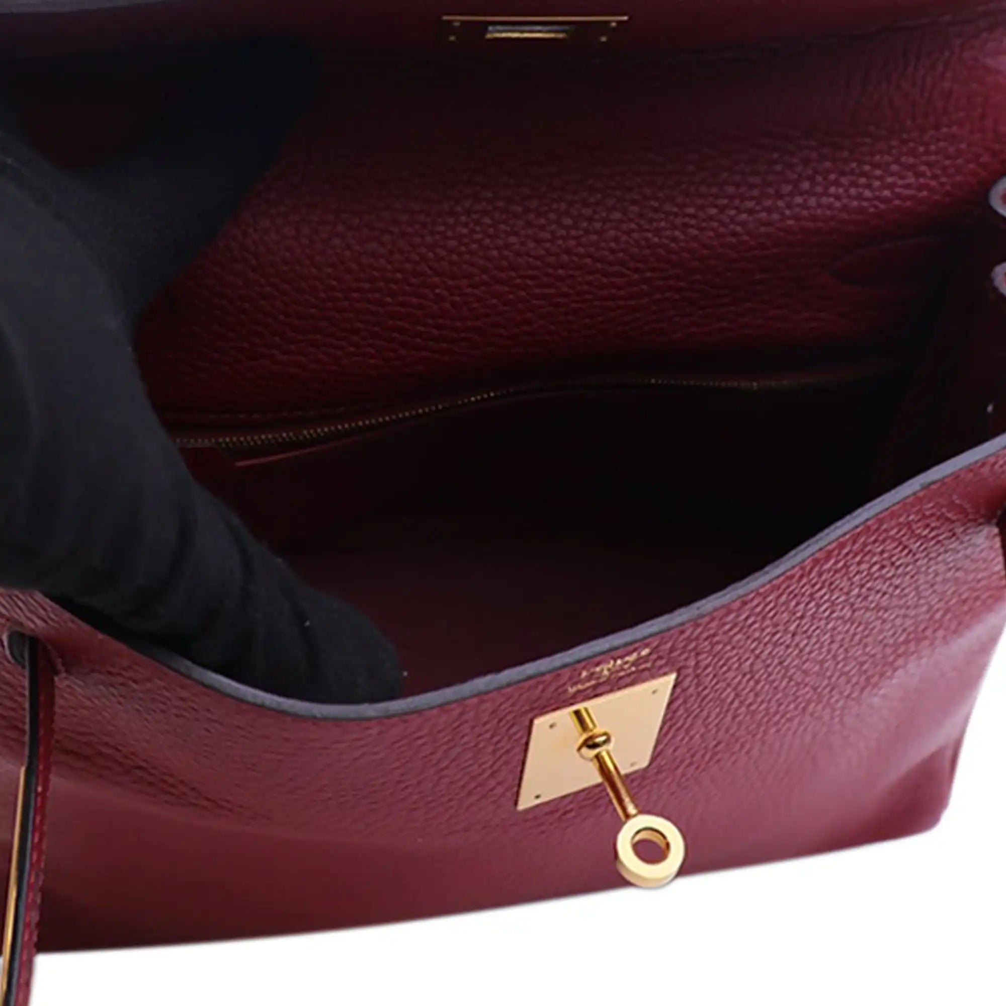 Hermès Kelly Retourne 28 Rouge Grenat Togo