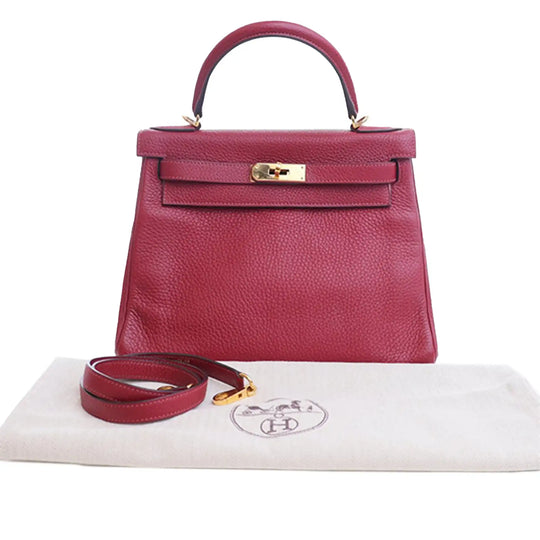Hermès Kelly Retourne 28 Rouge Grenat Togo