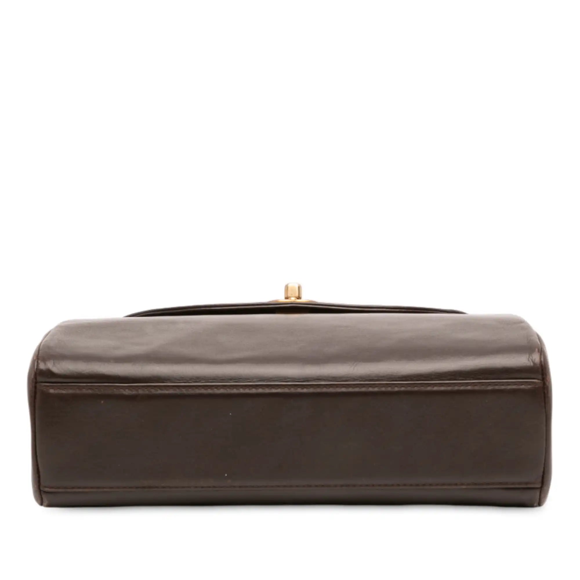 Chanel CC Chain Shoulder Bag Brown Lambskin Gold