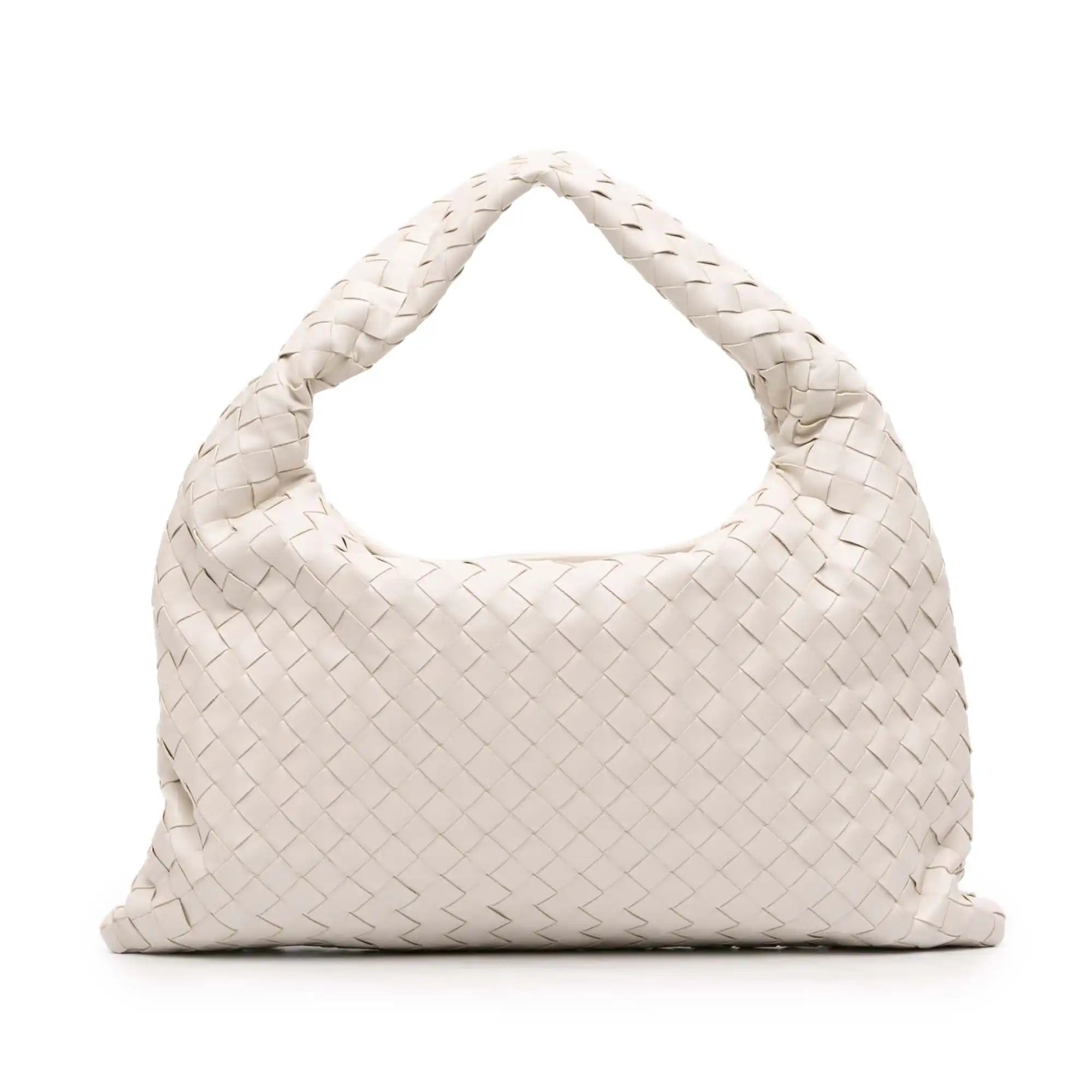 Bottega Veneta Hobo Bag Small White  Intrecciato