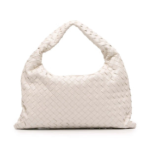 Bottega Veneta Hobo Bag Small White  Intrecciato