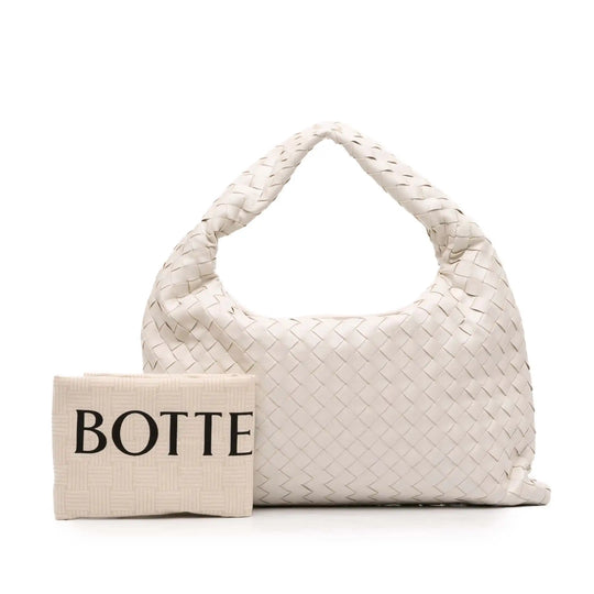 Bottega Veneta Hobo Bag Small White Intrecciato